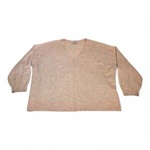 LOFT Plus Size V-Neck Tan Sweater XXL